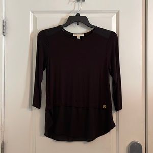 Michael Kors black 3/4 sleeve shirt